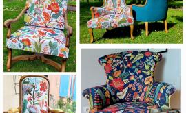 Divers fauteuils Tissu fleuri